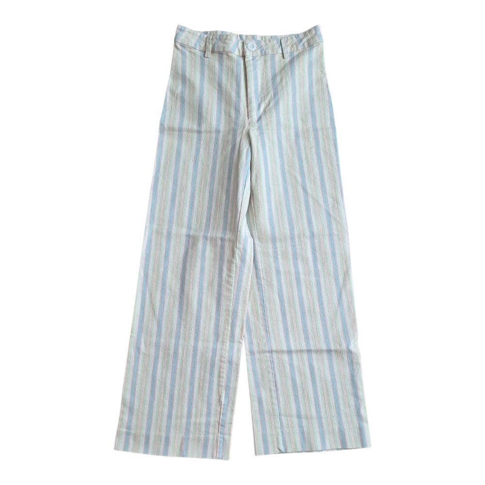 Free People Multicolor Striped Wide Leg Crop Denim Pants 24